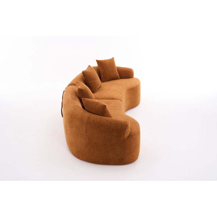 4 Seater Sofa With Fabric, 30D, 60 Hardness Full Sponge, 4 Pillow For Living Room, Home Furniture Sleeper Sectional Sofa For Apartment