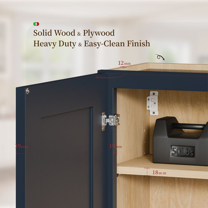 Shaker Wall Cabinet With 2 Adjustable Shelves