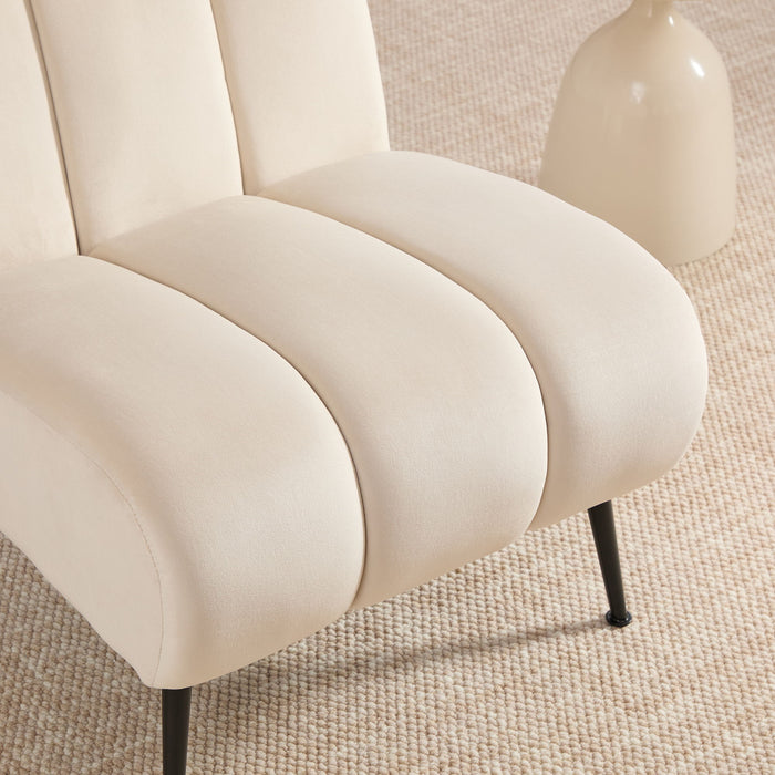 Upholstered Armless Chair For Living Room