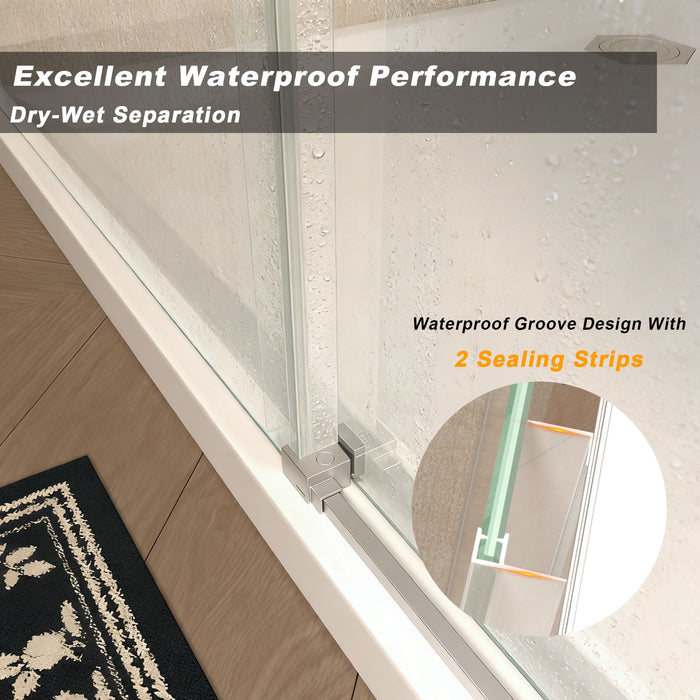 Frameless Single Sliding Shower Door With Handle