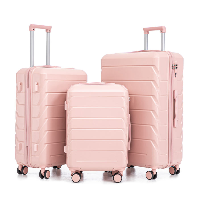 3 Pieces Set 20" / 24" / 28" Spinner Wheel Luggage With Combination Lock