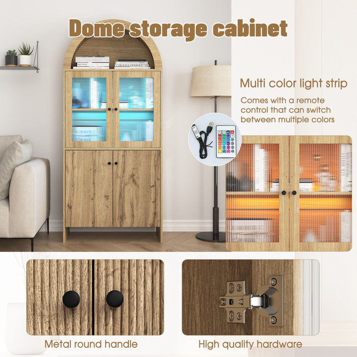 Modern Tech Inspired Dome Cabinet With LED Lighting