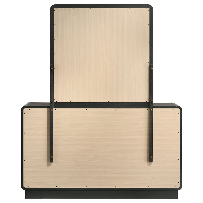 Burton - 6 Drawer Dresser With Mirror - Black