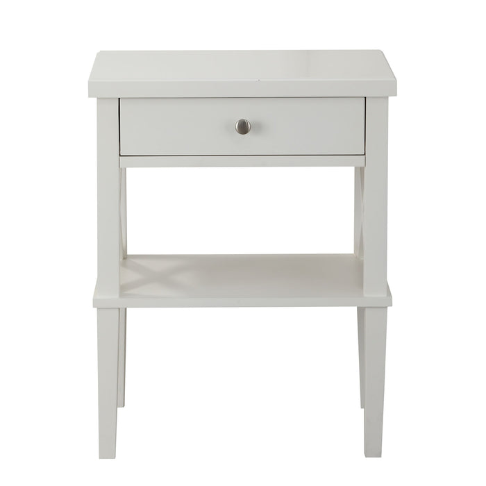 Madison - Nightstand With Open Shelf And Drawer And Decorative Side Panels