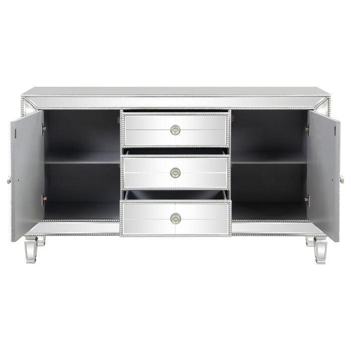 Gabrielle - 3 Drawer Mirrored Storage Accent Cabinet - Silver