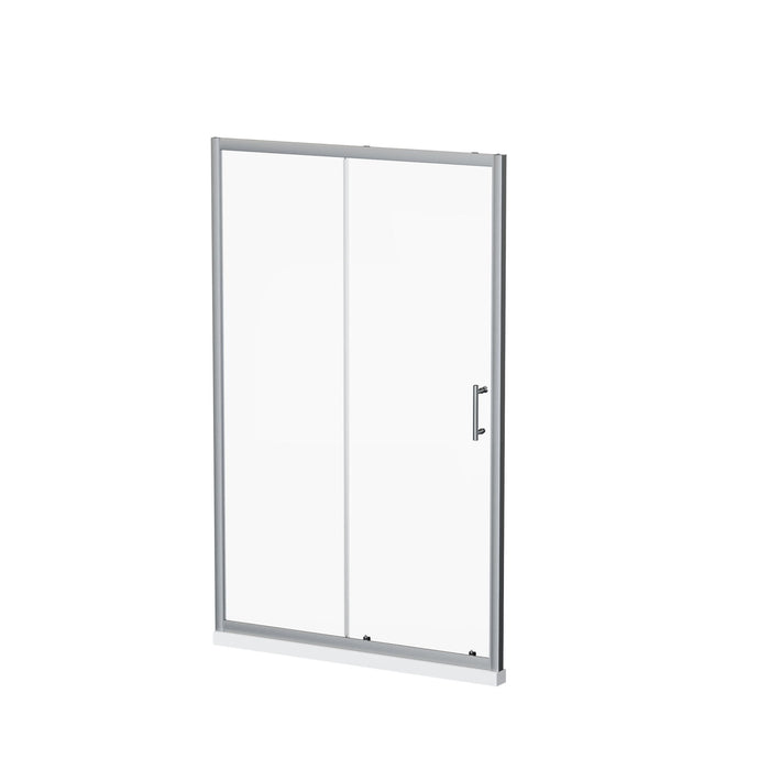 Single Sliding Shower Door With Handle - Chrome