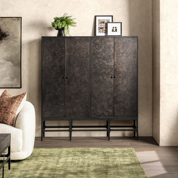 Amilio - Tall Cabinet - Rust Noir