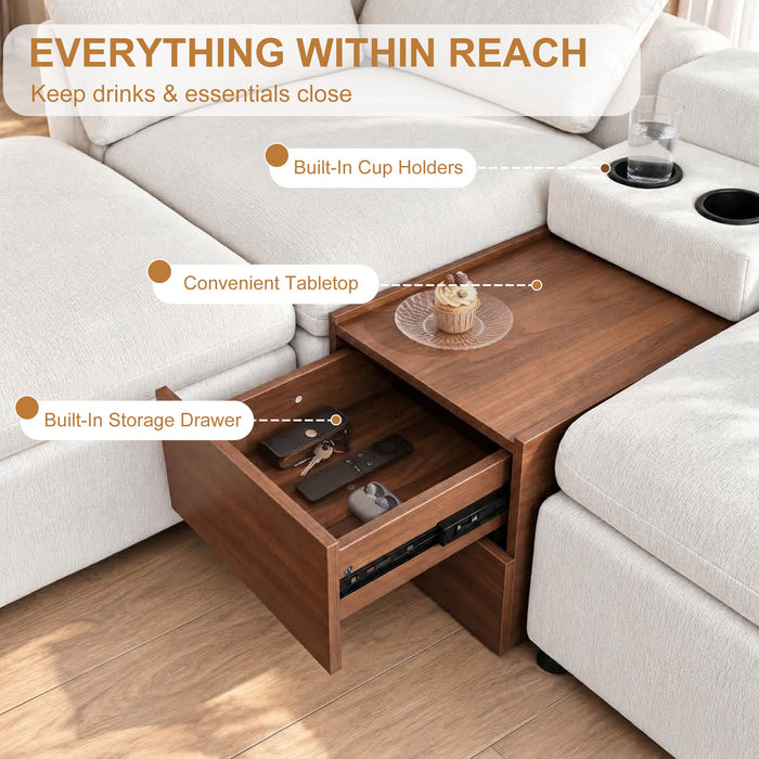 Modular Cloud Couch With Storage Console