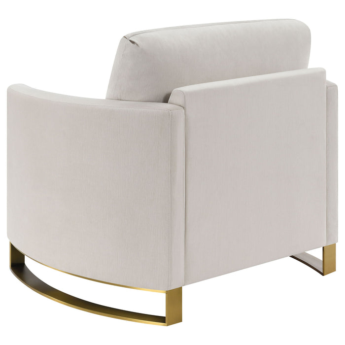 Rufo - Upholstered Curved Track Arm Chair - Beige