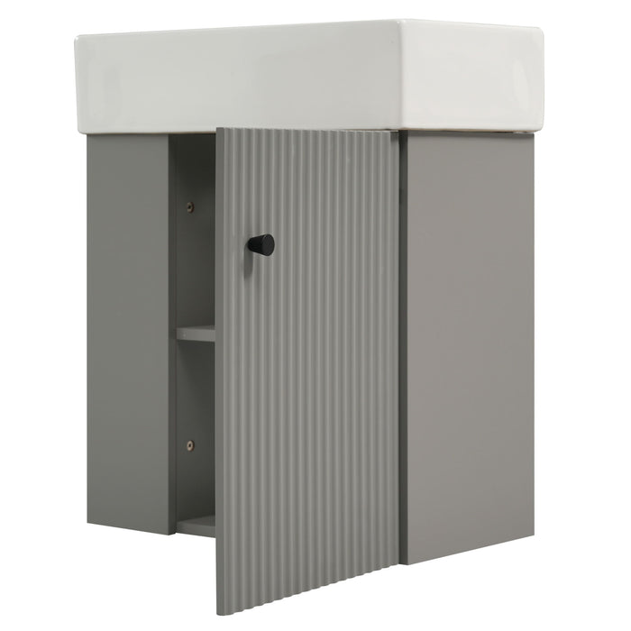 Modern Floating Bathroom Vanity With Ceramic Basin Perfect For Small Bathrooms