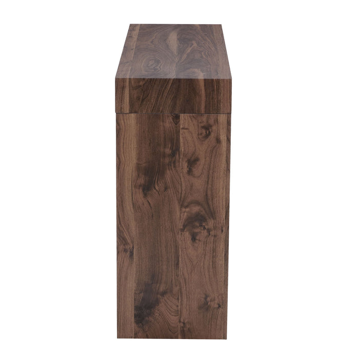 Console Table With Double Drawers - Walnut