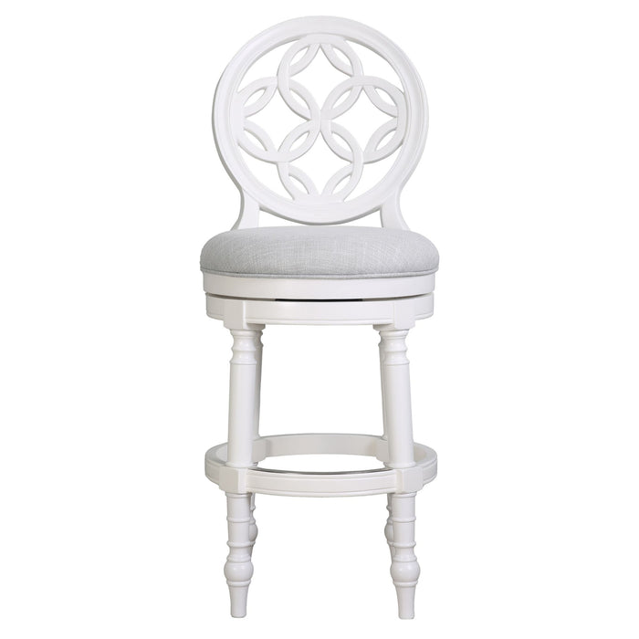 Stool With Back And Swivel Upholstered Seat