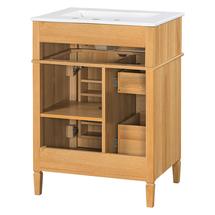 Bathroom Vanity With Sink, Cabinet With Flip Out Drawer, 2 Soft Close Drawers, 1 Soft Close Door - Wood