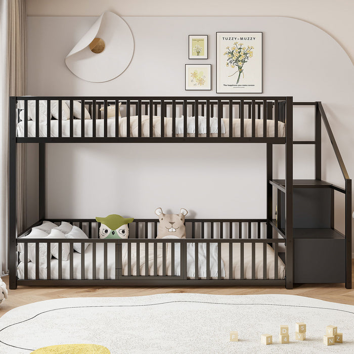 Bunk Bed With Storage Ladder, Compact Design