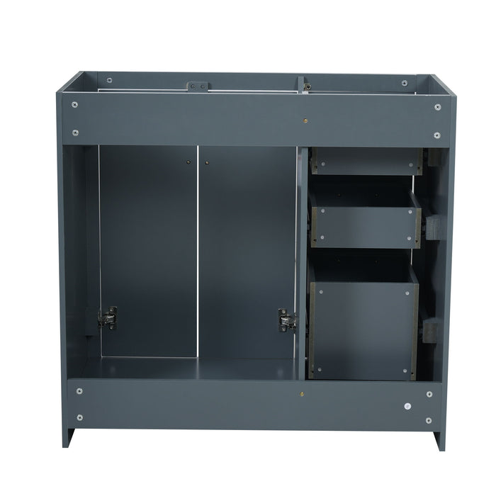 Retro Style Bathroom Vanity, 3 Drawers & Soft Closing Doors