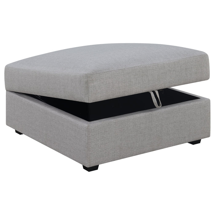Austin - Square Upholstered Ottoman - Gray