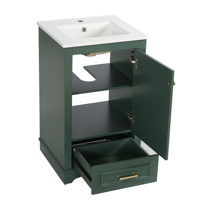 20" Bathroom Vanity With Sink, 1 Drawer, Freestanding Single Set