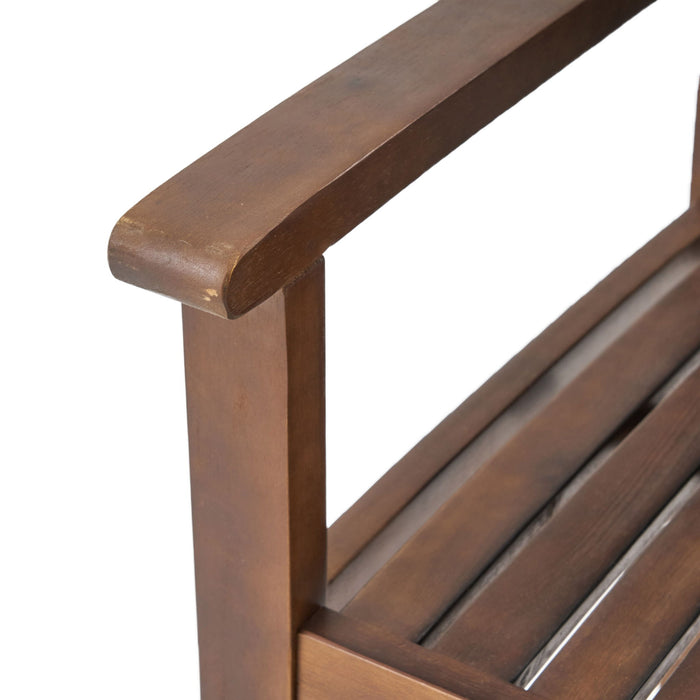 Wilson - Rustic Dining Chair Acacia Wood With Slat Panel Design (Set of 2) - Dark Brown