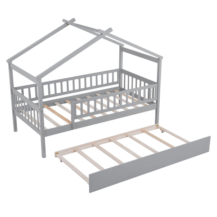 Creativity House Bed With Twin Size Trundle