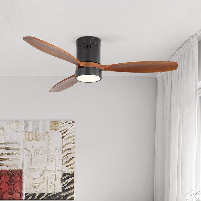 52" Reversible Ceiling Fan With Dimmable Light And Remote Control, DC Motor, Memory Function - Matte Black