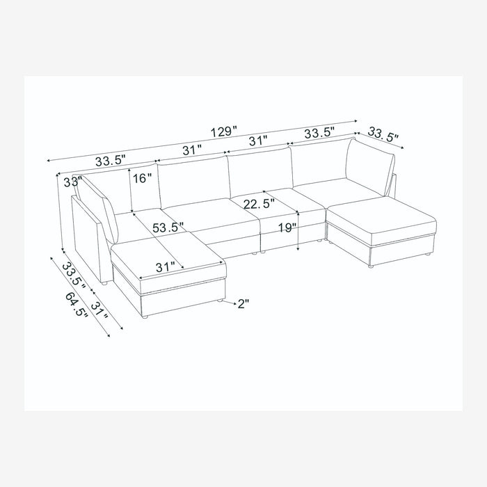 Modern Reversible Modular Sectional