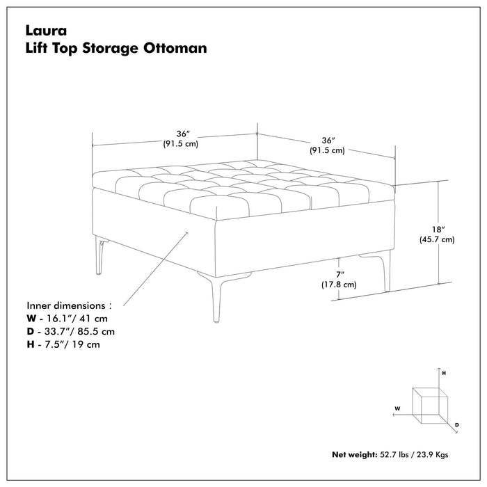 Laura - Lift Top Storage Ottoman
