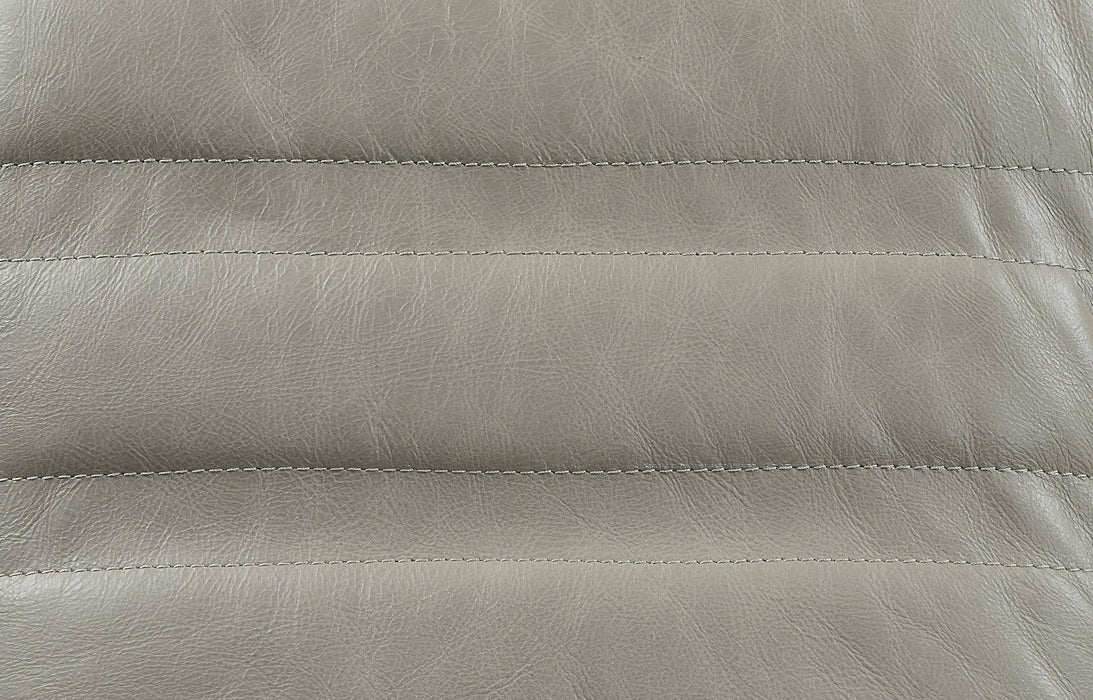 Piran - Twilight Top Grain Leather Accent Chair And Ottoman With Swivel - Gray