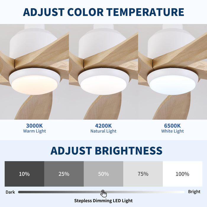 American Farmhouse Ceiling Fan With Light Quiet DC Motor