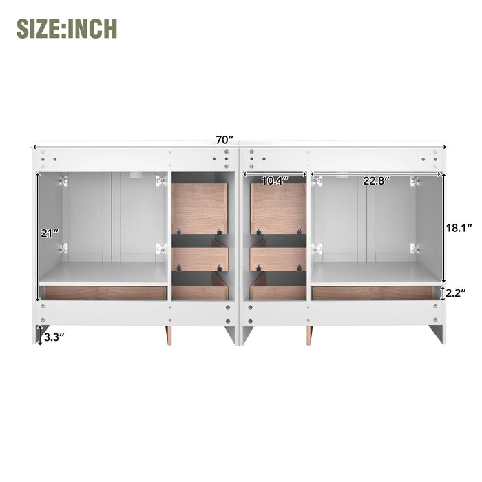 Shaker Free Standing Bathroom Vanity Cabinet & Sink, Soft Close Drawers, Soft Close Doors