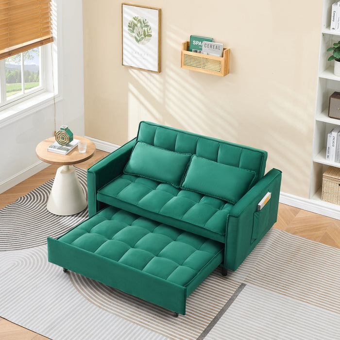 Sofa Bed With Pockets, 3 In 1 Convertible For Living Room