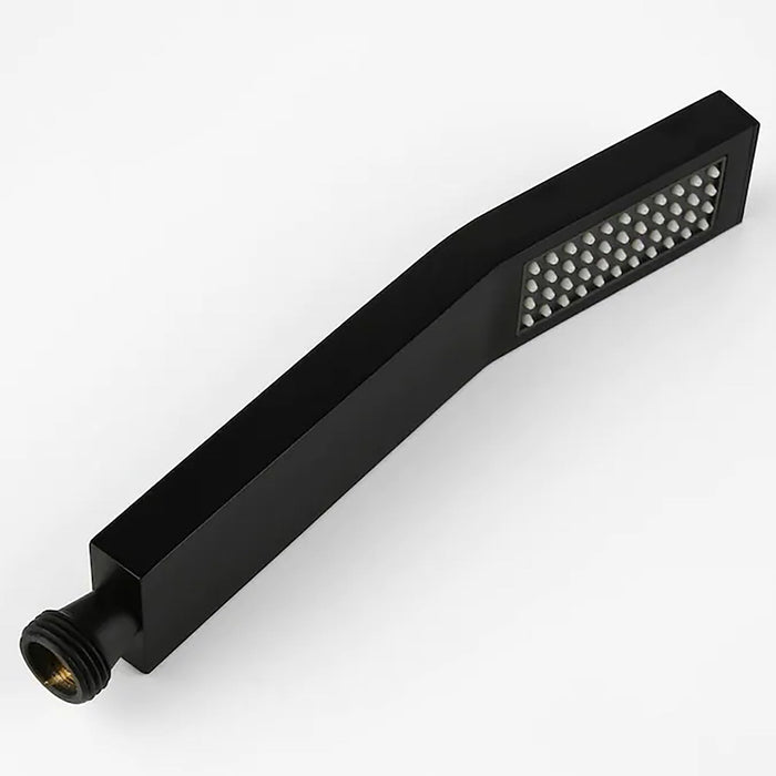 Brass Shower System With 10" Rainfall Shower Head And Handheld Sprayer - Matte Black