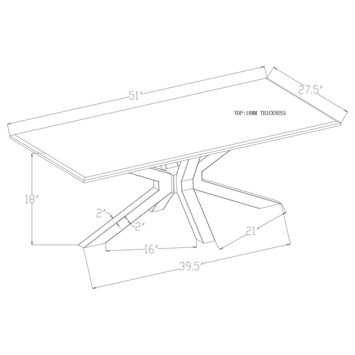 Maciel - Coffee Table With Accents - White Marble