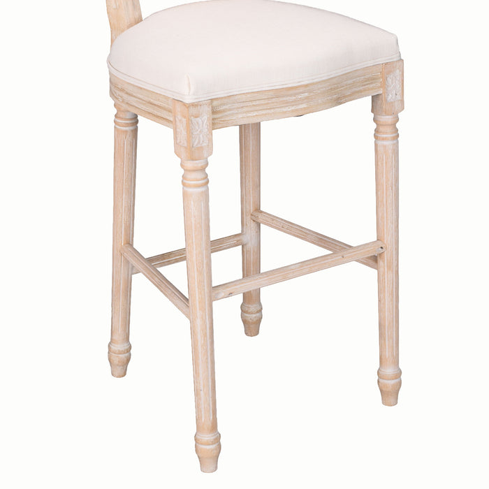 French Country Bar Chairs With Round Back (Set of 2)
