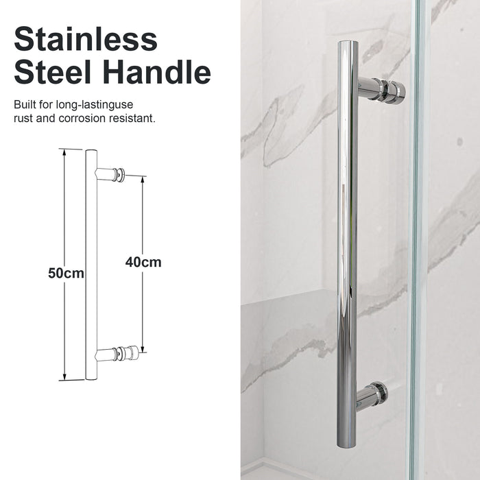 Frameless Single Sliding Shower Door With Clear Tempered Glass