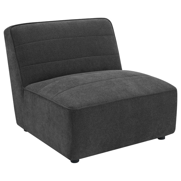 Ortega - Upholstered Armless Chair - Charcoal