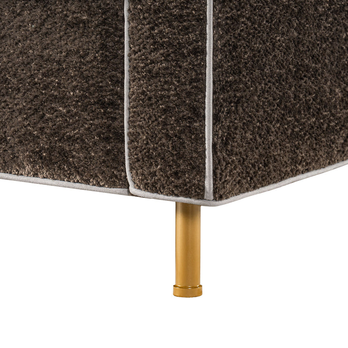Accent Chair Upholstered Single Sofa With Square Arms, Sewn Pillow Back For Living Room