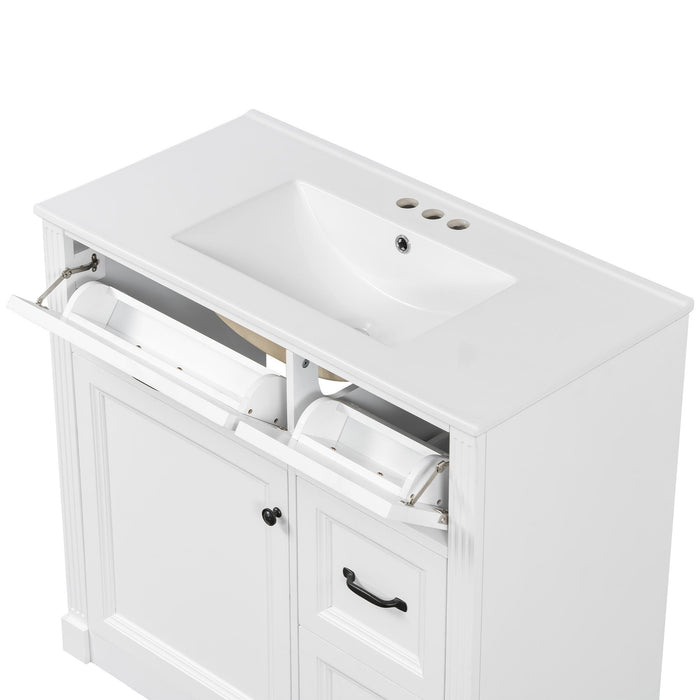 Modern Bathroom Vanity With Sink, 4 Drawers, Soft-Close Door, Adjustable Shelf