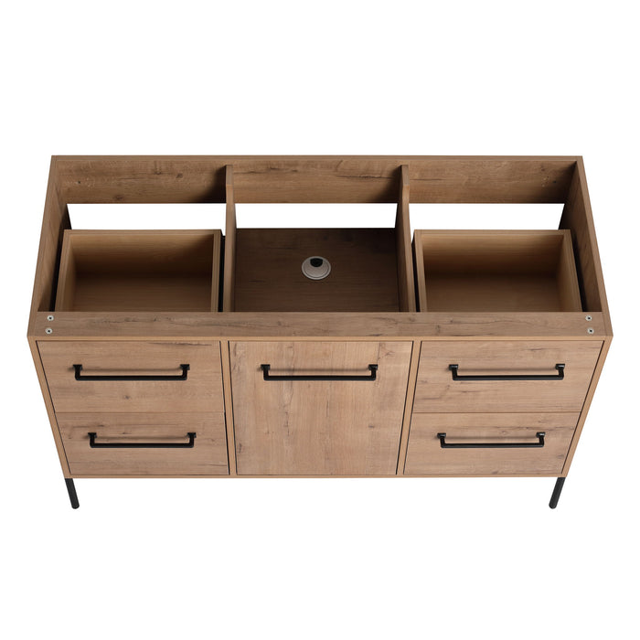 46" Freestanding Bathroom Vanity With Soft Close Doors And 4 Drawers, (Vanity Only) - Imitative Oak