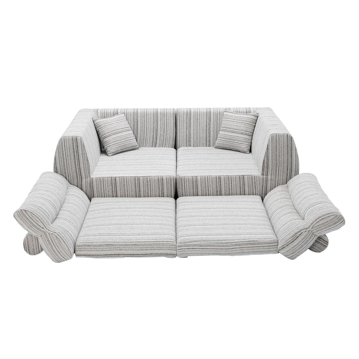 3 Seater, Couch With Throw Pillows For Living Room
