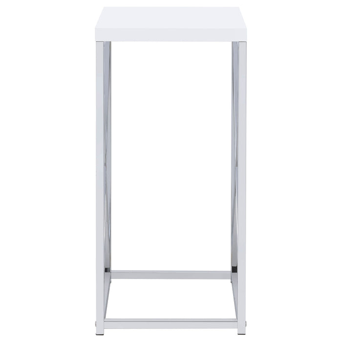Accent Table With Accents - Glossy White
