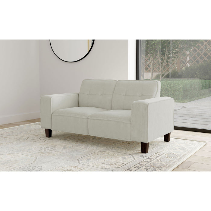 Xana - Track Arm Tufted Loveseat - Greige