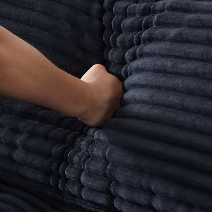 Elegant Corduroy Sofa With Throw Pillows And Backrests