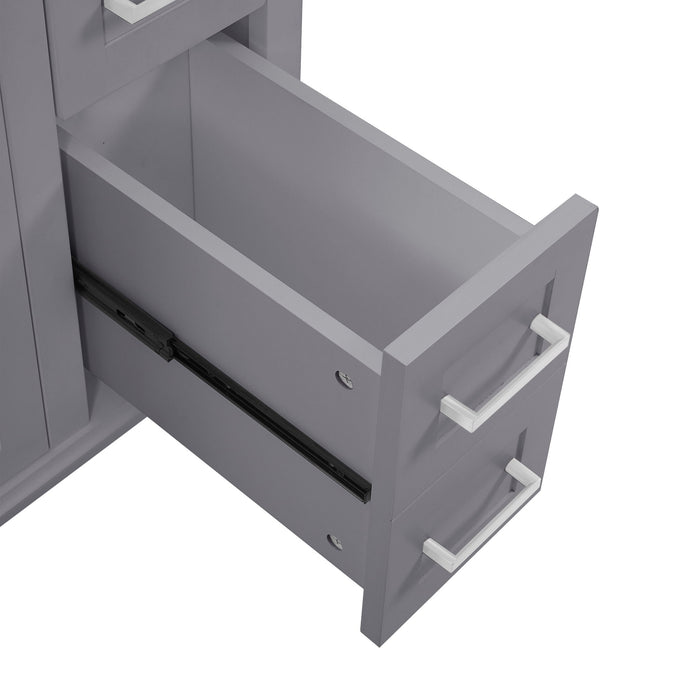 Modern Bathroom Vanity With Sink, Storage Cabinet, Soft Close Doors, Deep & Standard Drawers