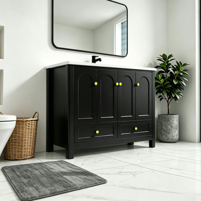 Bathroom Vanity With Sink Combo, 4 Soft Close Doors And 2 Drawers