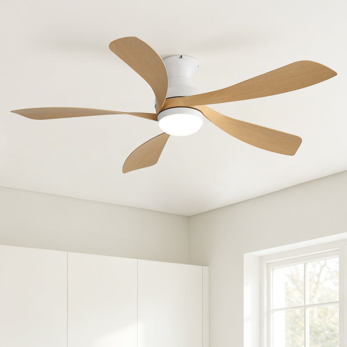 52" Ceiling Fan With 3 Color Dimmable LED Light, DC Reversible Motor, 6 Speed Settings