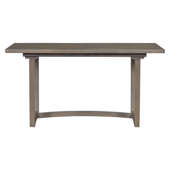 Rectangular Extendable Dining Table Set With 6 Upholstered Chairs