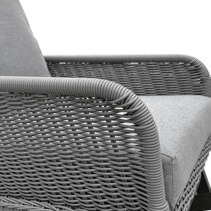 Contemporary Minimalist Wicker Rocking Chair With Soft Polyester Cushions