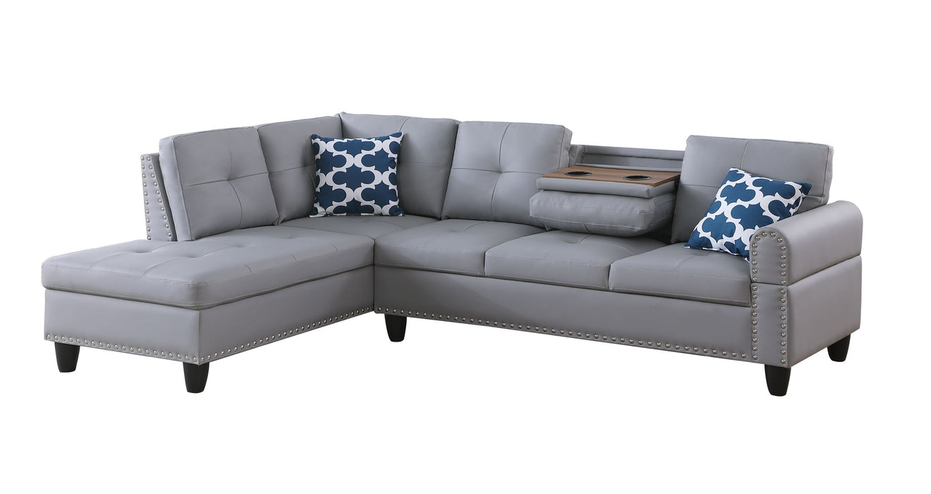 Irine - Sectional Sofa With Ottoman - Gray
