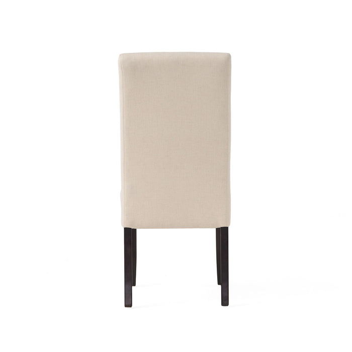 Pertica - Dining Chair Contemporary Design Wood Fabric - Natural