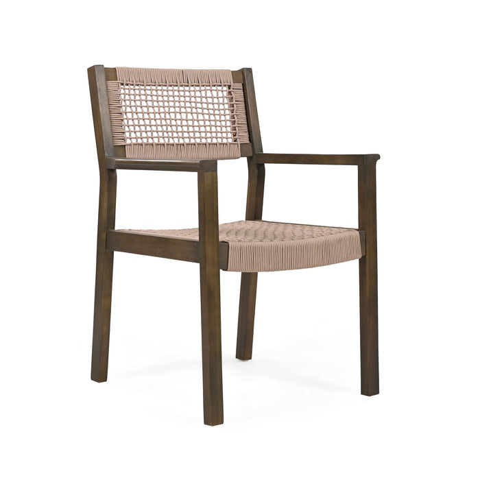 Outdoor Dining Chair (Set of 2), Patio Chairs - Gray / Light Brown